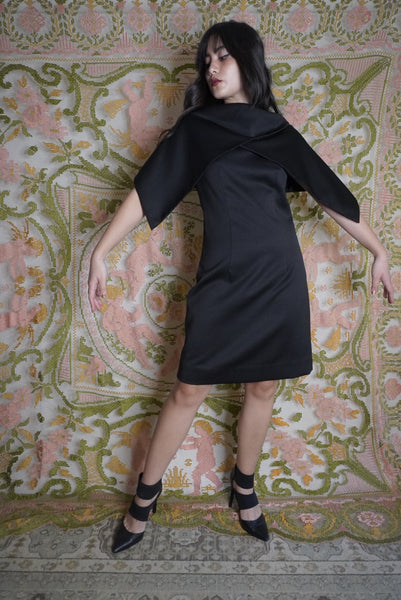 Caped Shift Dress, M