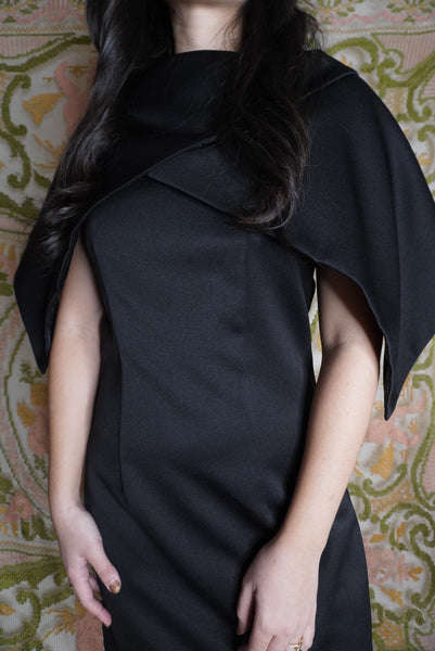 Caped Shift Dress, M