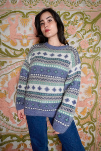 Lavender Fair Isle Sweater, L
