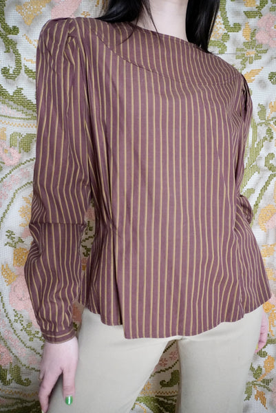 Puff Sleeve Button Back Blouse, M-L
