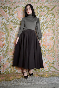 Cocoa Wool Skirt, XL