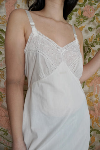White Lace Slip Dress, L