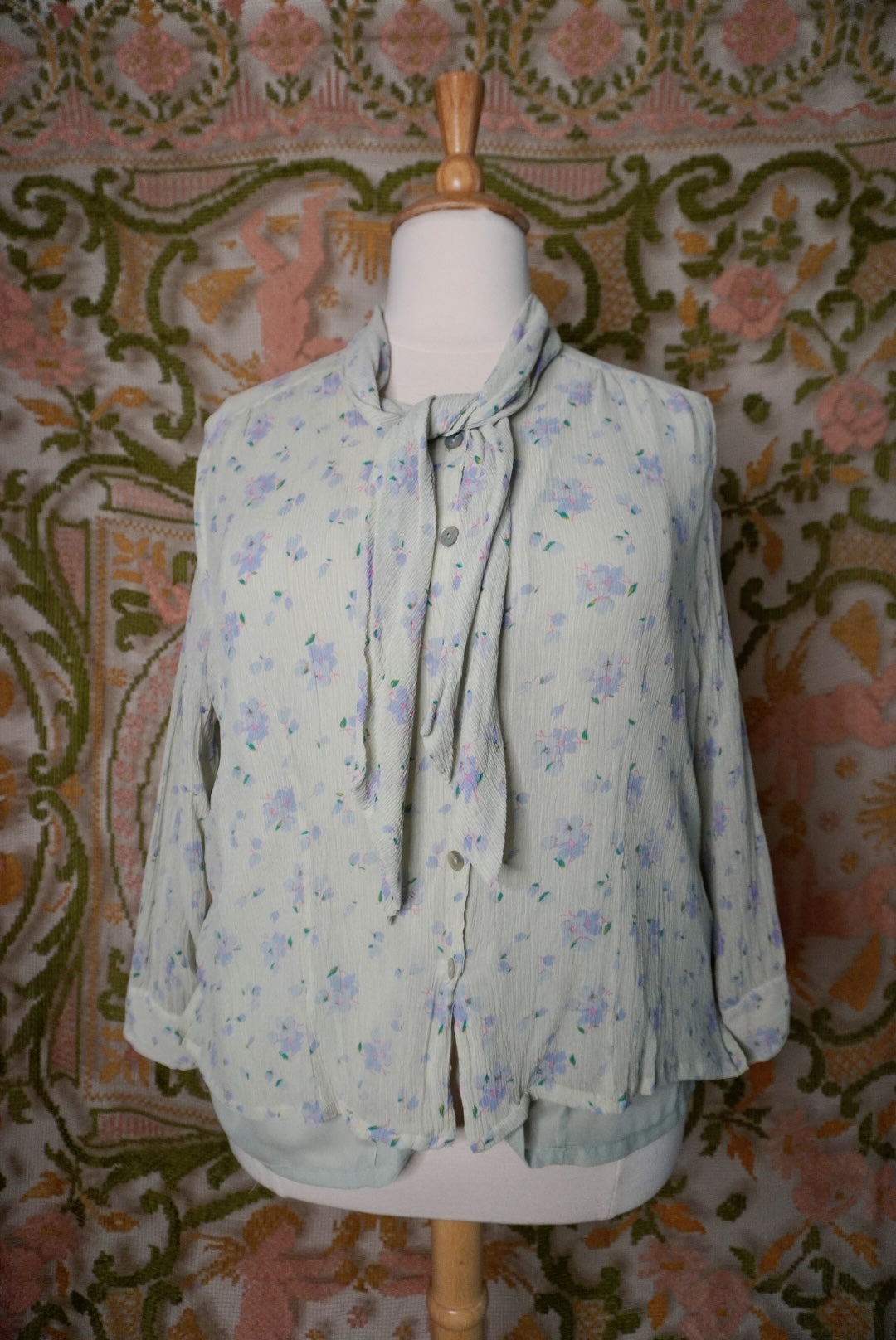 Silk Scarf Blouse, 1X-2X