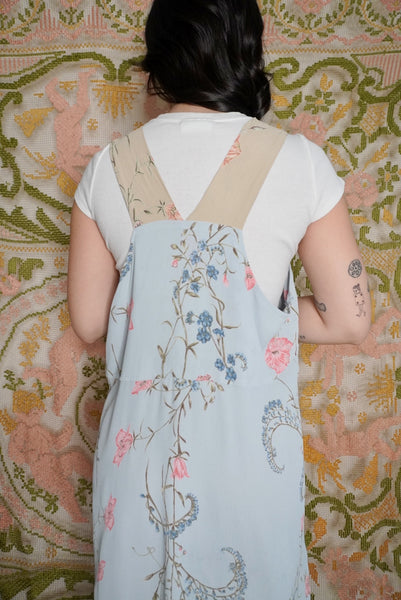 Floral Overall Mini Dress, L-XL