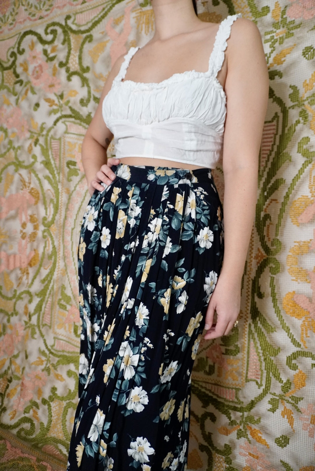 Garden Drape Midi Skirt, 28W