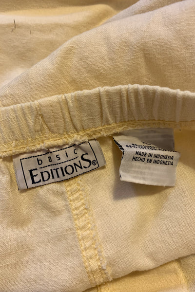 Pale Yellow Cotton Trouser, XL-1X