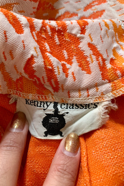 Orange Printed Dress, M