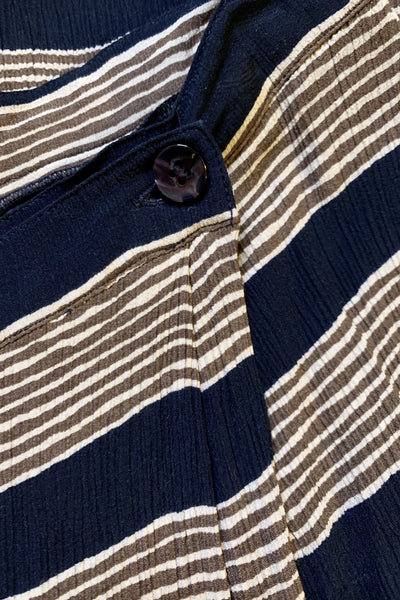 Striped Crepe Midi Skirt, S/M